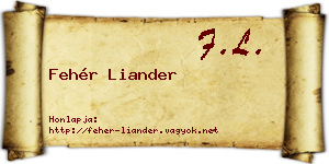 Fehér Liander névjegykártya